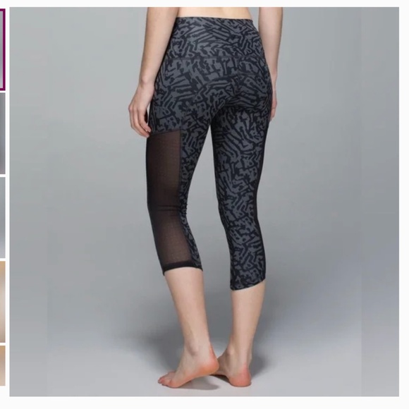 🔥 Lululemon Mesh Panel Cropped Leggings Full-On Luxtreme- 21.5” Inseam- Size 2 - Picture 3 of 9